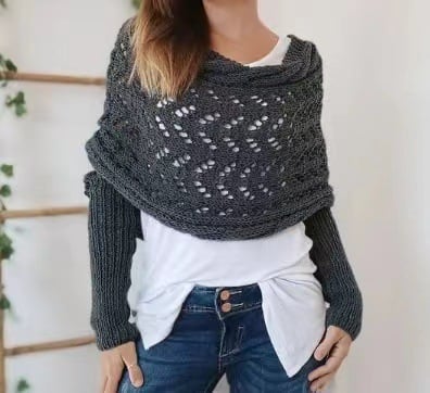 Reinhilde – Doppelten Ärmeln Shawl Schal