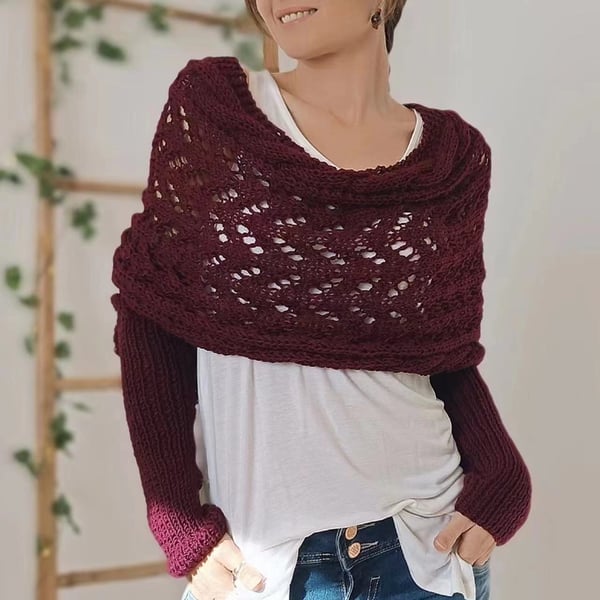 Reinhilde – Doppelten Ärmeln Shawl Schal