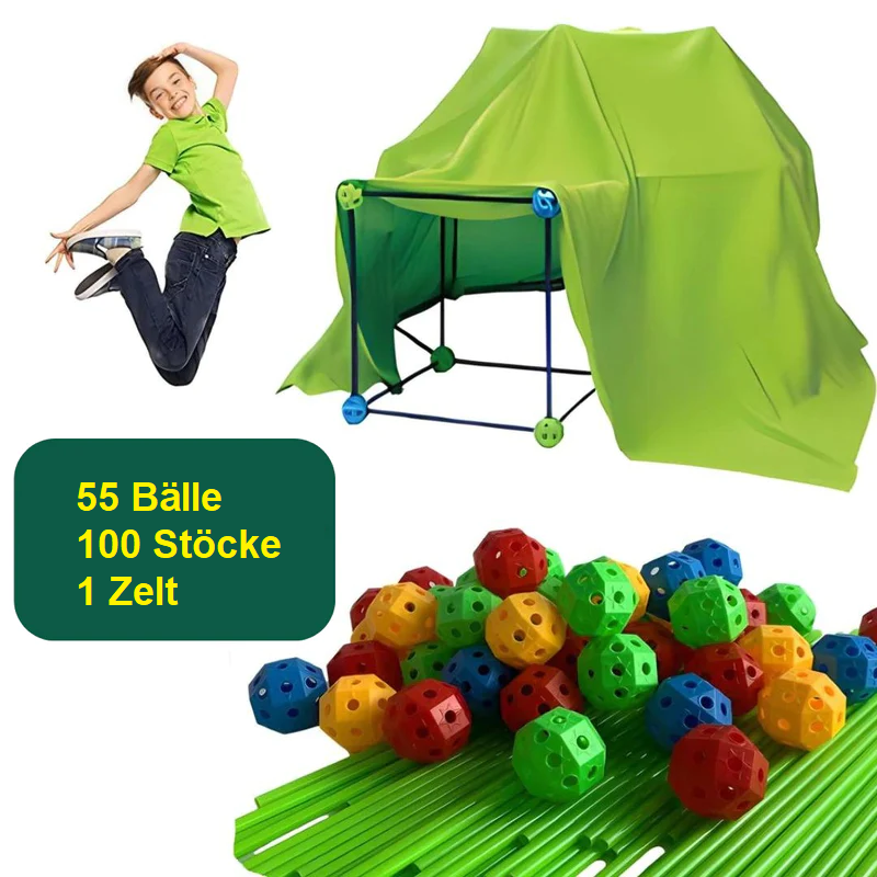 Kinderspielhaus-Bausatz – Stecksystem aus ABS-Kunststoff – Für Kinder ab 3 Jahren