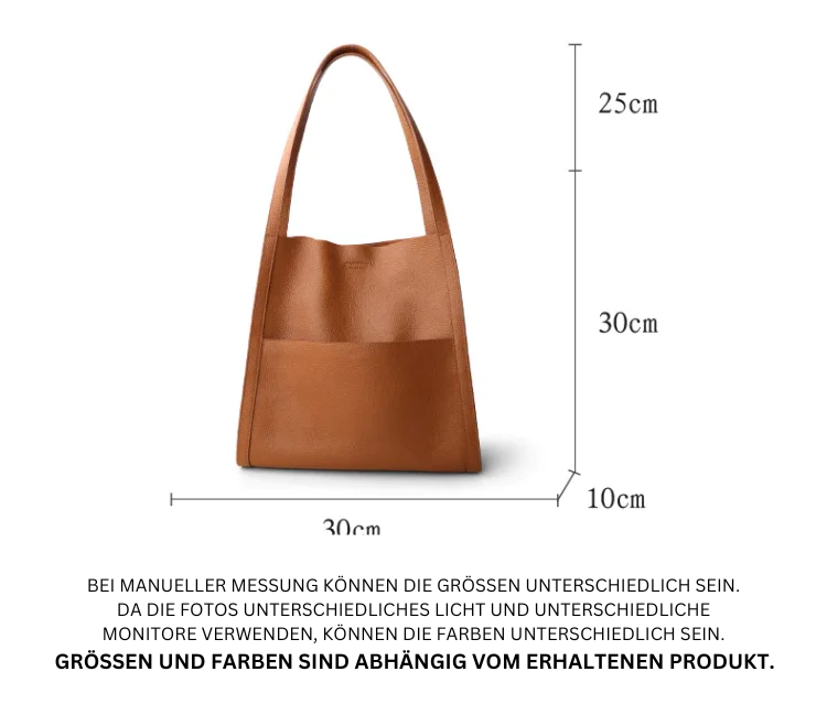 Annarosa – Einfarbige, Schlichte Schultertasche Aus Echtem Leder