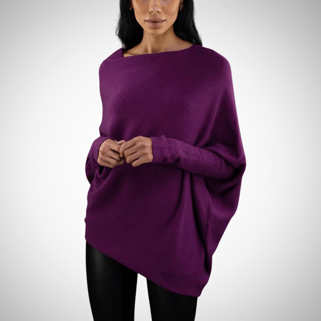 Jana - Asymmetrischer Schulterpullover im modernen Strickdesign