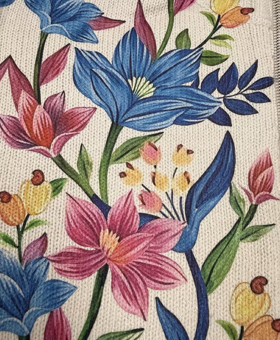 Tabitha | Damen Floral Zip Cardigan