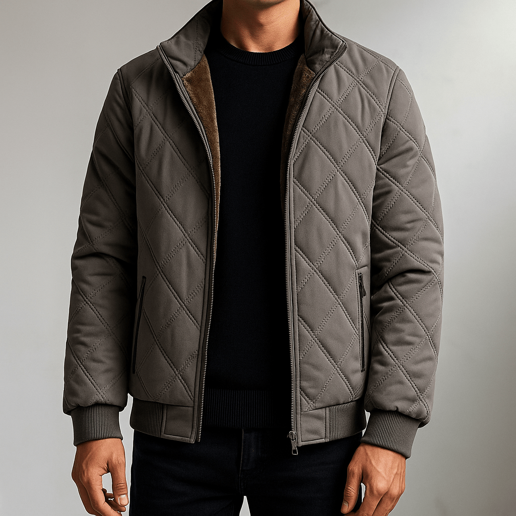Herren Langarm-Winterjacke mit Taschen