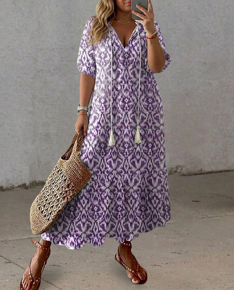 Rosalinde | Boho-Kleid mit Bauch-Kaschierung