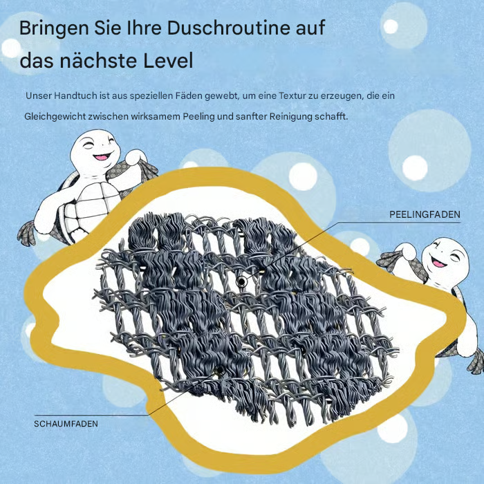 1+1 GRATIS | Peeling-Duschtuch mit Silberionen – Tiefenreinigung & sanfte Exfoliation