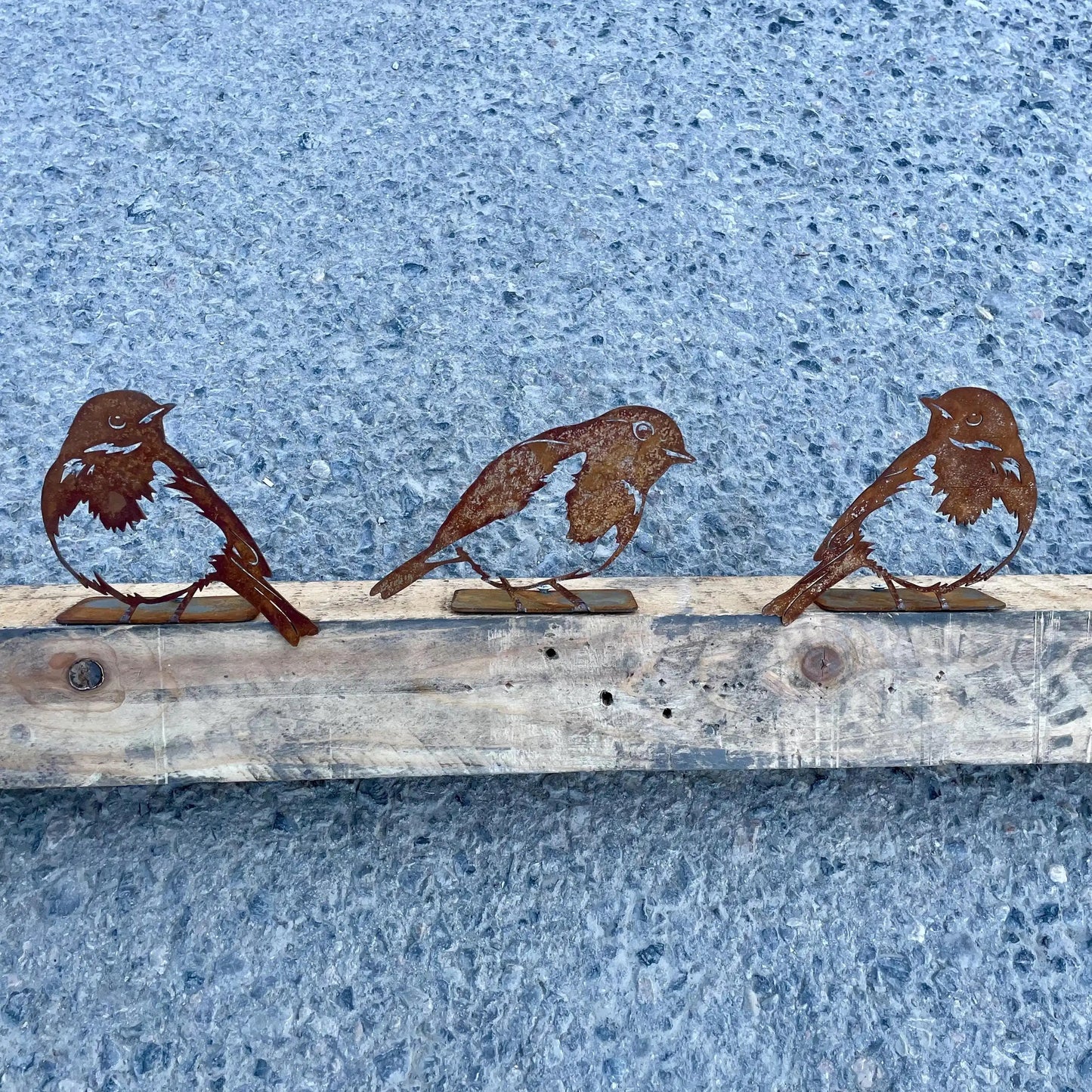 Rustavio Rost Metall Gartenstecker Vogel-Silhouetten | Set mit 3 | Landhausdekoration