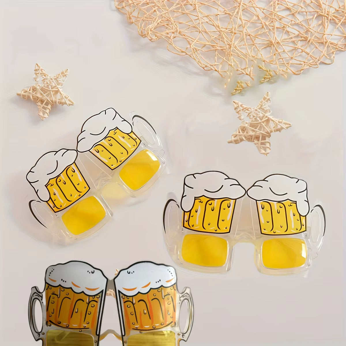 Lustige Bierkruggläser | Tropisches Fotobox-Requisit | Langlebig & Wiederverwendbar