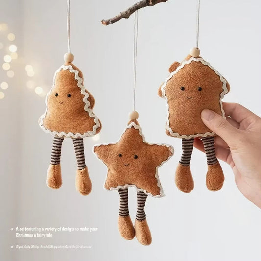Weiche Baumwoll-Weihnachtsschmuck zum Aufhängen (gemischte Formen)