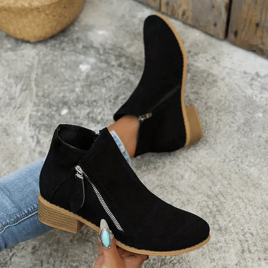 Damenstiefeletten im Vintage-Stil aus Stoff