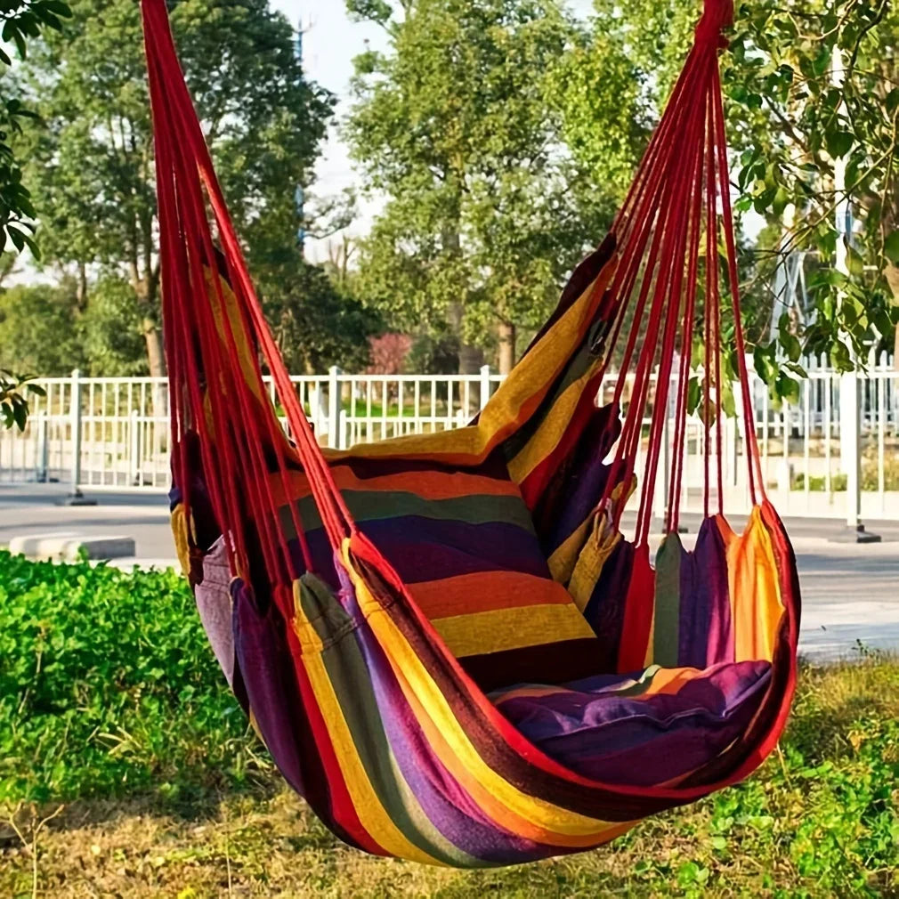 RelaxSwing Pro Klappbare Hängematte | Kipp-sicher & Rutschfest | Canvas Outdoor Schaukelstuhl | Freizeit-Sitzgelegenheit