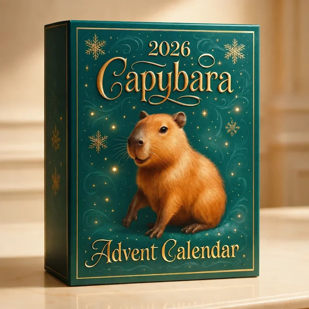Capybara-Adventskalender | 24 Fächer | 3D-PVC-Design | Kompakte Weihnachtsdeko