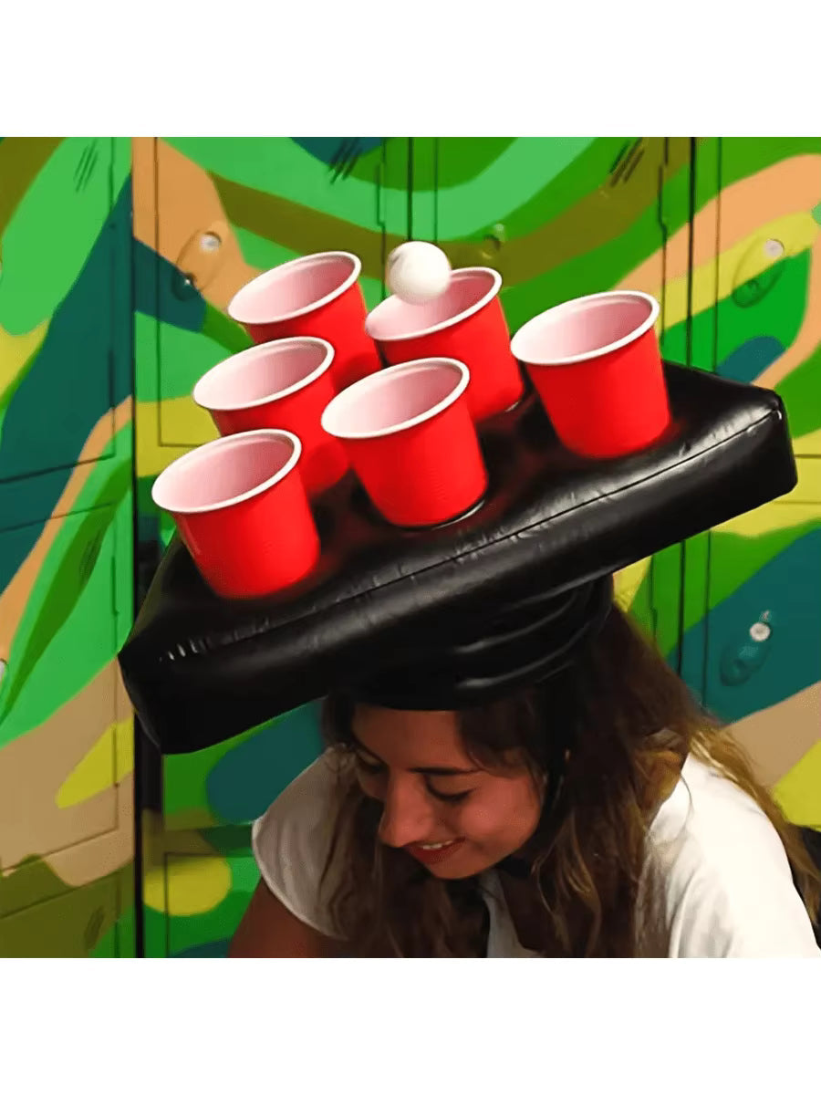 Aufblasbarer Partyhut | Bier-Ringwurf-Spiel | Nur Hut | Party- und Barspiele