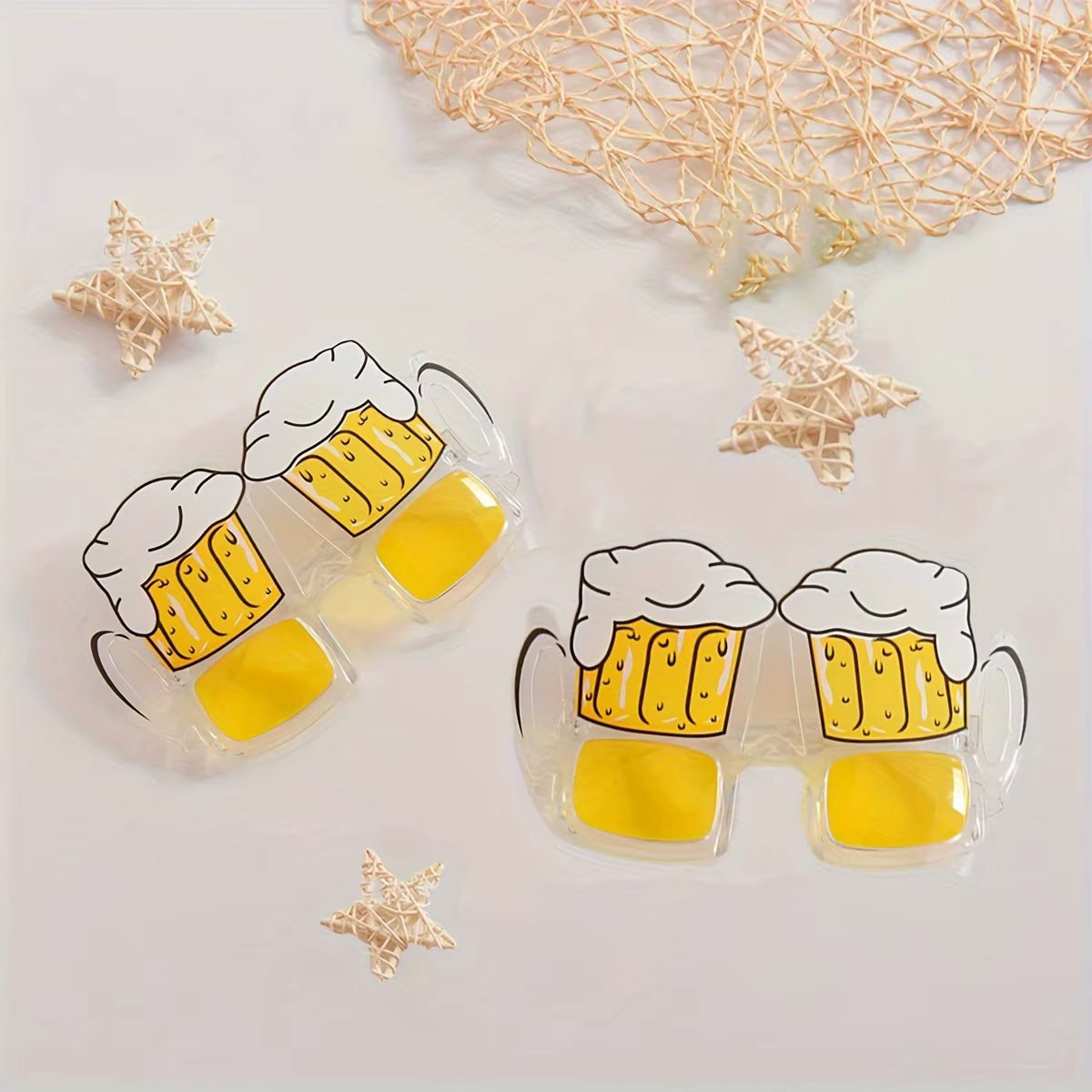 Lustige Bierkruggläser | Tropisches Fotobox-Requisit | Langlebig & Wiederverwendbar
