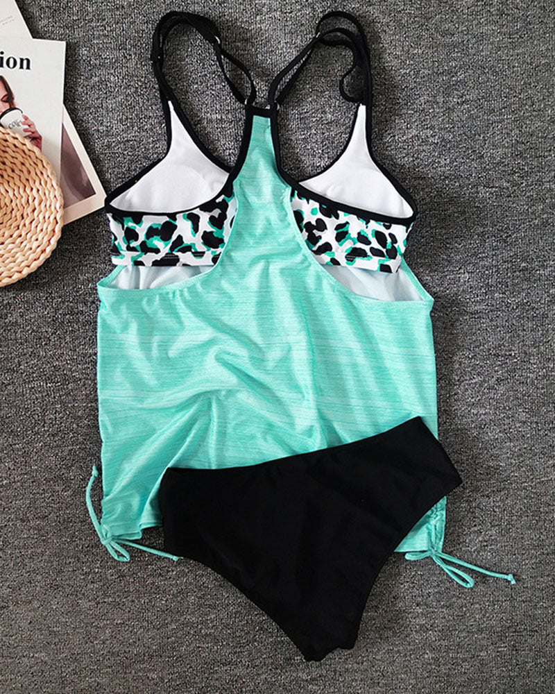 Augustus - Unifarbener Tankini mit Leopardenmuster