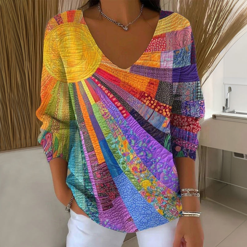 Nelia | Künstlerisches Patchwork Shirt