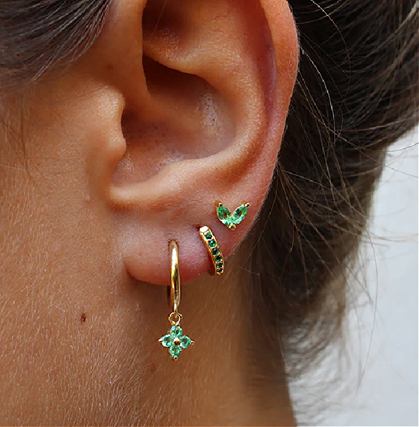 Poppy | Ohrringe Gold und Silber Set mit Bolzen und Reifen