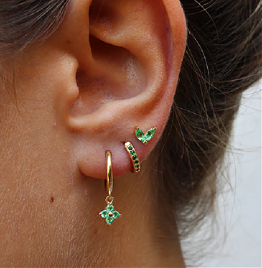 Poppy | Ohrringe Gold und Silber Set mit Bolzen und Reifen