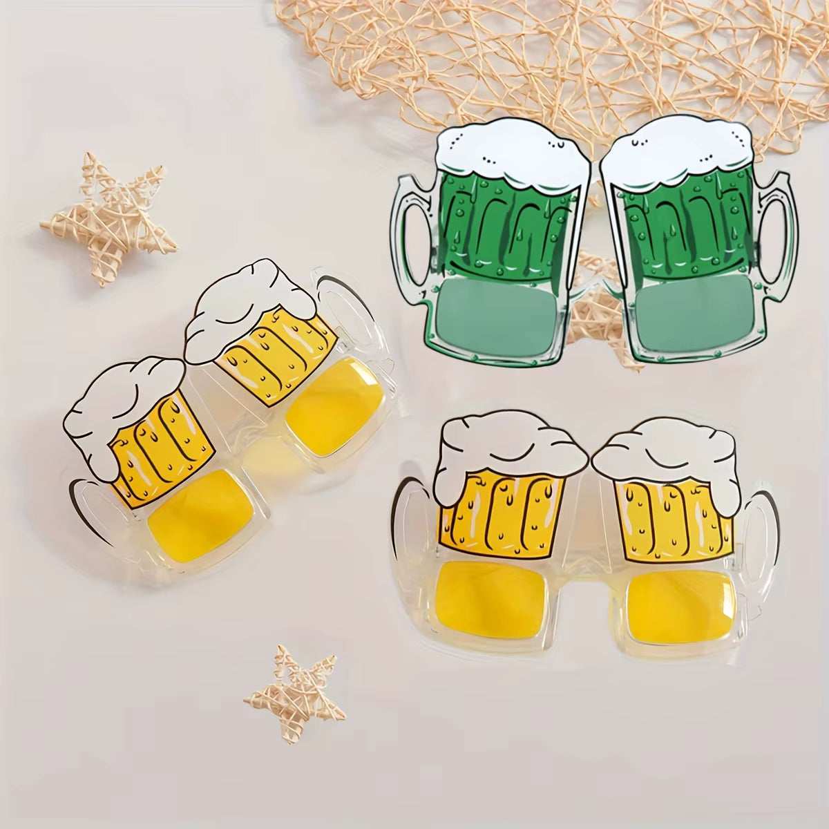 Lustige Bierkruggläser | Tropisches Fotobox-Requisit | Langlebig & Wiederverwendbar