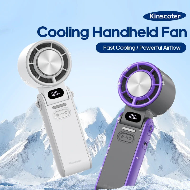 Glaciaro Mini Ventilator | Turbo 100 Geschwindigkeit | 3600 mAh Batteriekapazität | Faltbar & Eisgekühlt
