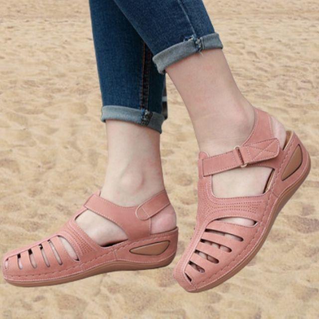 KomfortTritt | Atmungsaktive Orthopädische Sandalen mit Klettverschluss