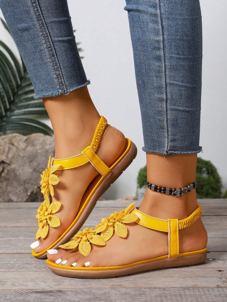 Arabela - Orthopädische Sandalen Mit Aufgesetzten Blumen