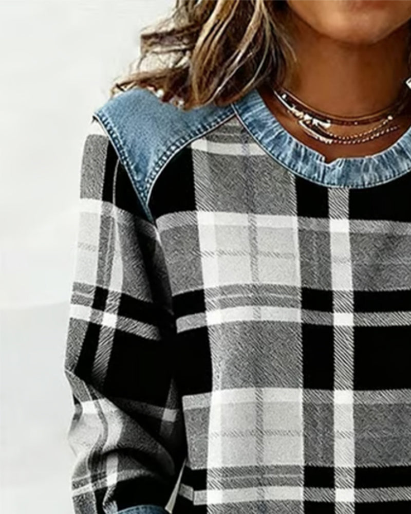 Pearl | Lässiges Kariertes Sweatshirt