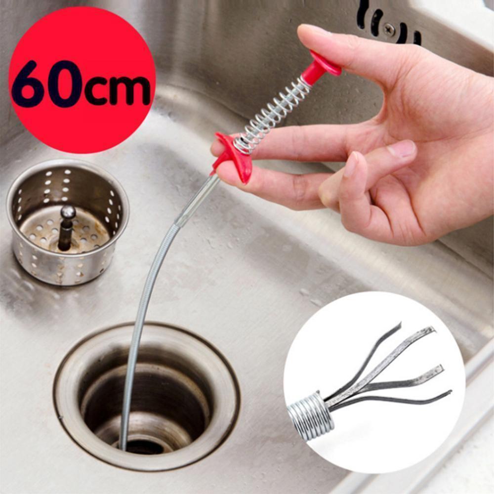 Abfluss-Reinigungshaken Ohne Chemie | Federstahl Rostfrei, 60 cm, Flexibel | Für Küche, Bad & Dusche, Wiederverwendbar