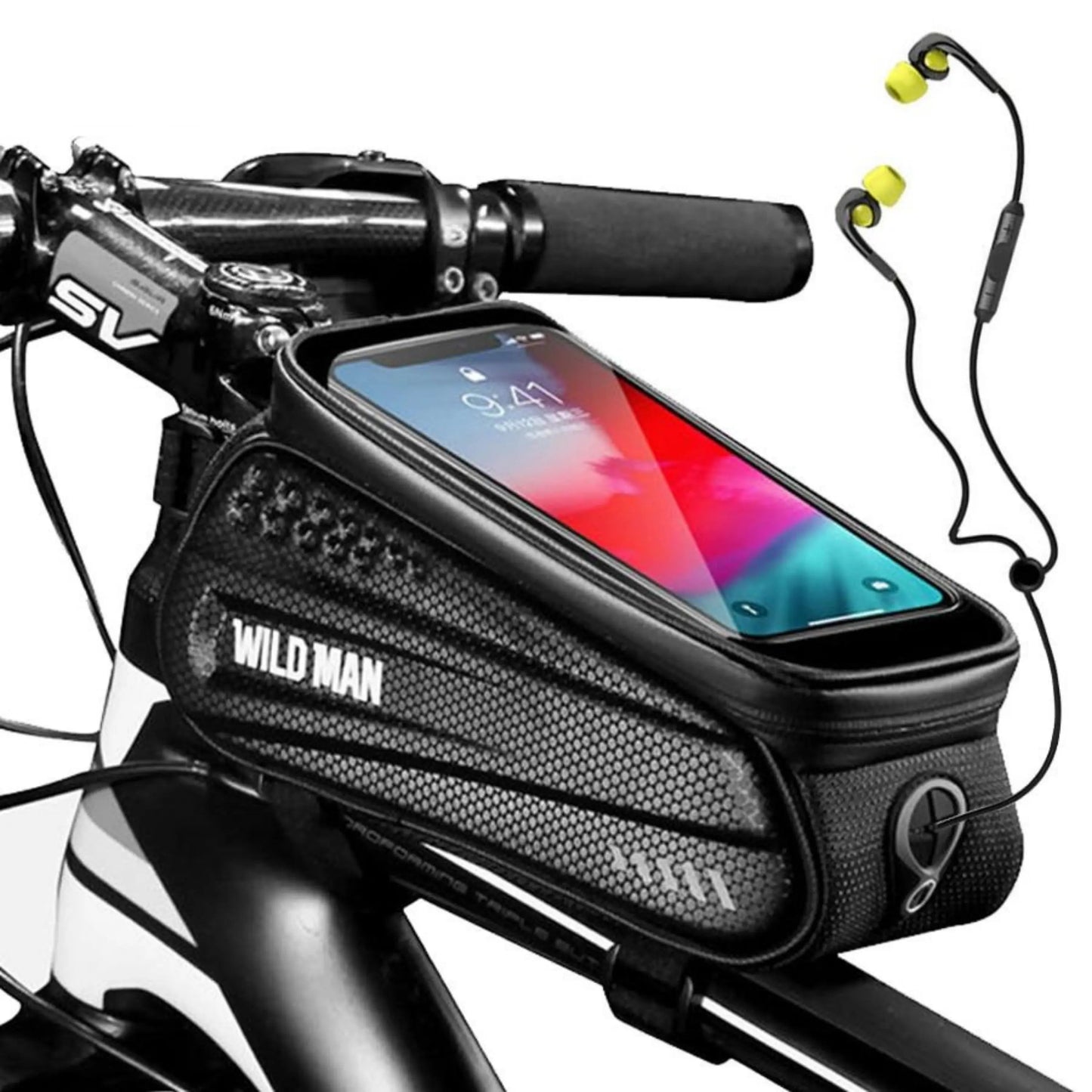 Fahrrad-Rahmentasche mit Touchscreen-Fenster