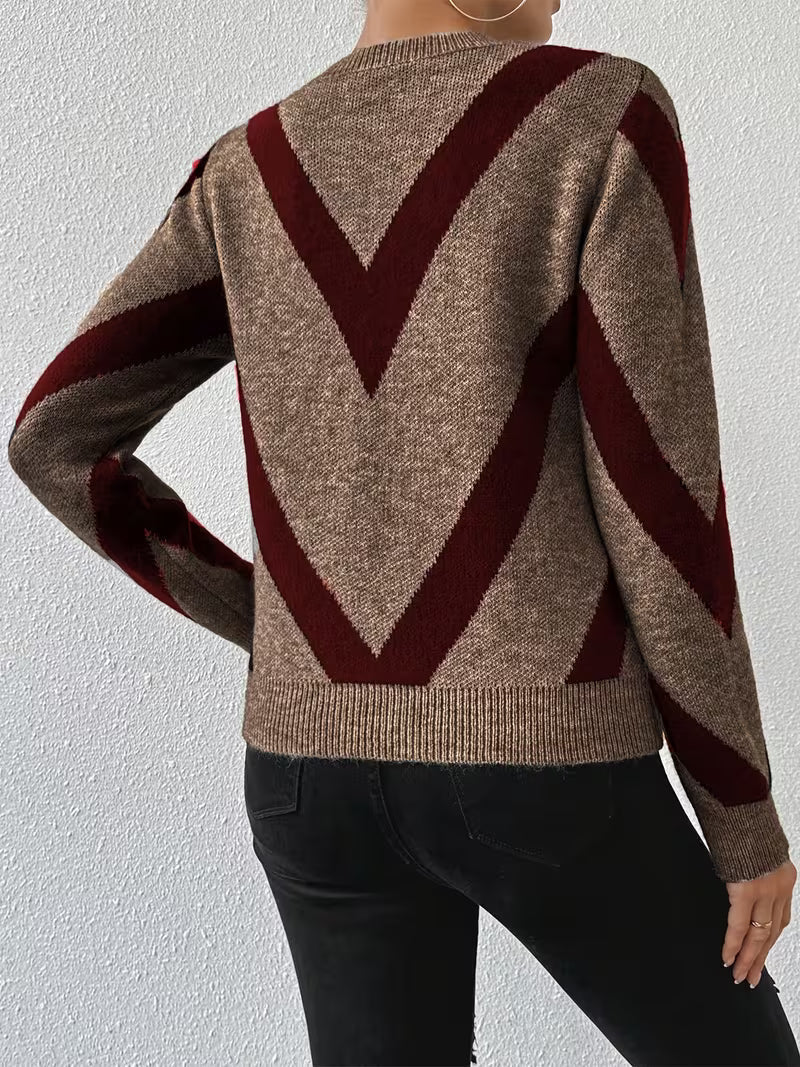 Minaza – Pullover Mit Rundhalsausschnitt Und Geometrischem Muster