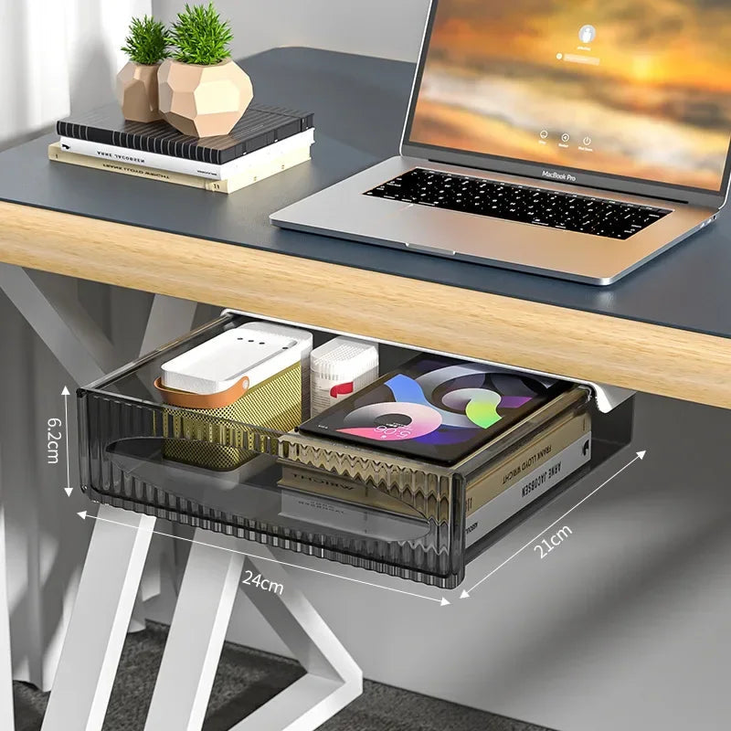 Deskora Kunststoff-Unter-Schreibtisch-Schublade | Ausziehbarer und verdeckter Organizer