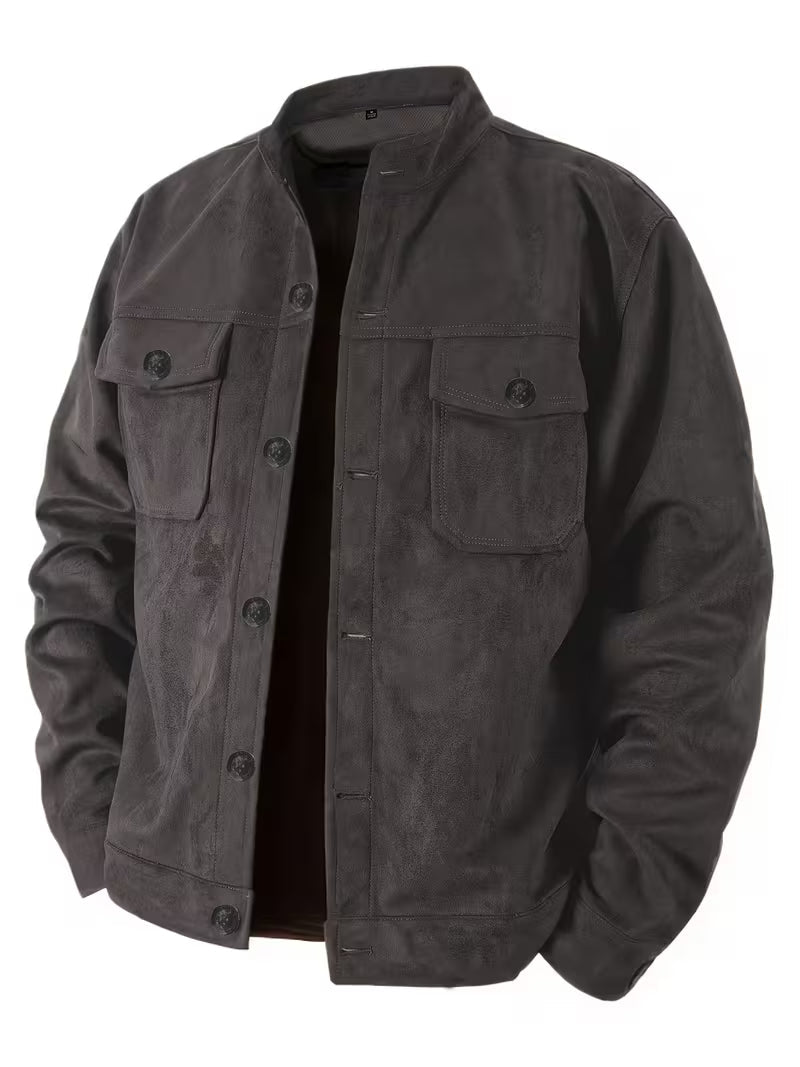 Jelil – Jacke in Wildlederoptik mit zwei Vordertaschen