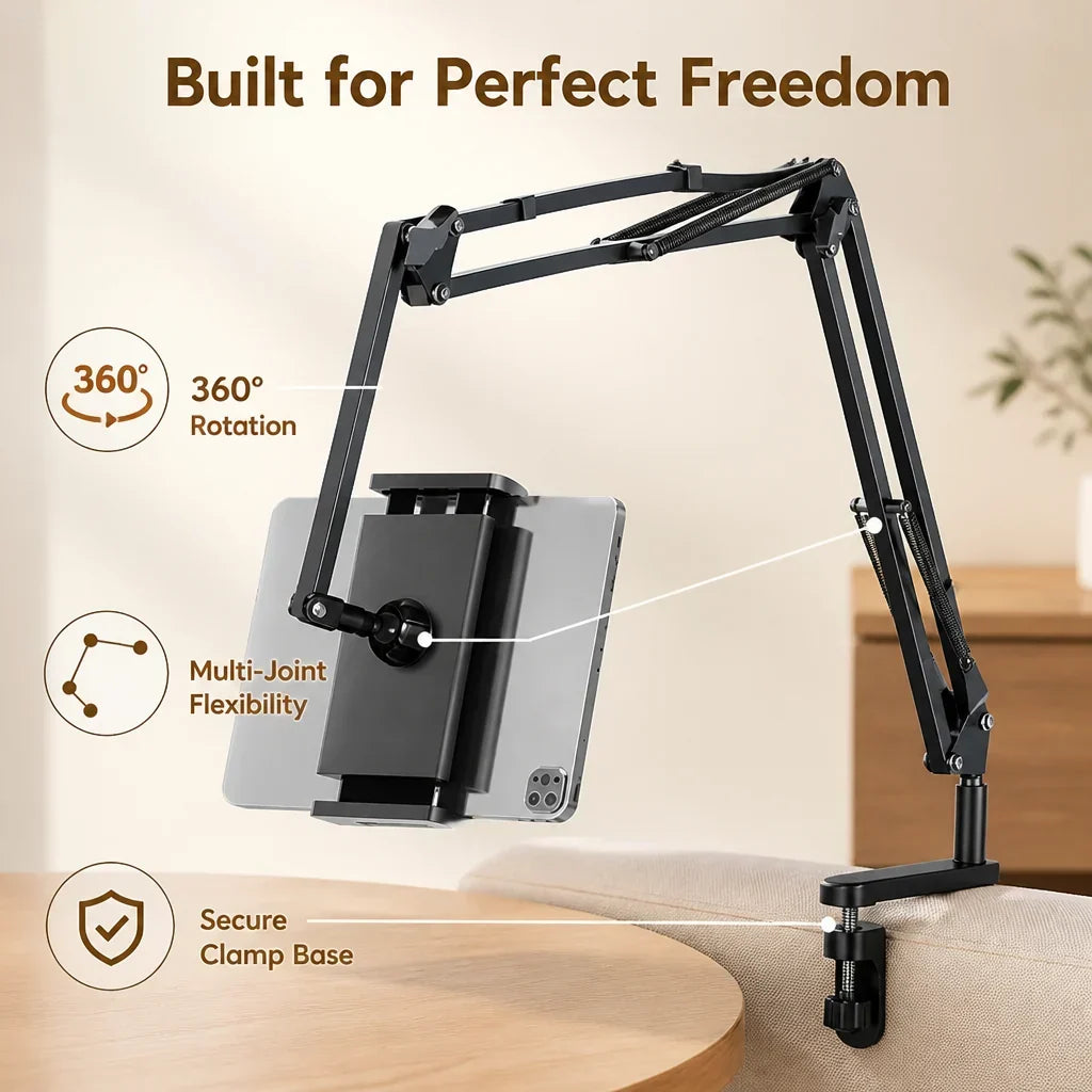 Tablet- und Handyhalter für Möbelspalten – freihändig & verstellbar
