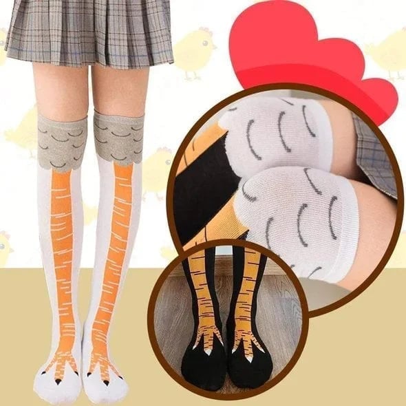1+1 GRATIS | Chicken Legs Socken – Lustige Winter-Overknee-Socken