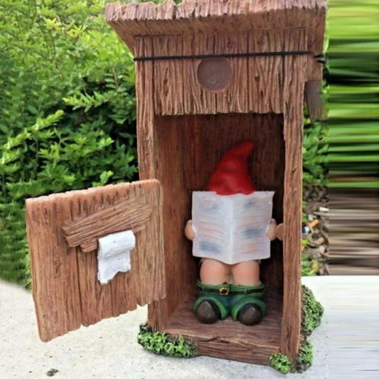 Naughtini Gartenzwerg-Figur mit Buch | Humorvolle Zwergenstatue aus Harz | 13 cm Dekorative Ornament