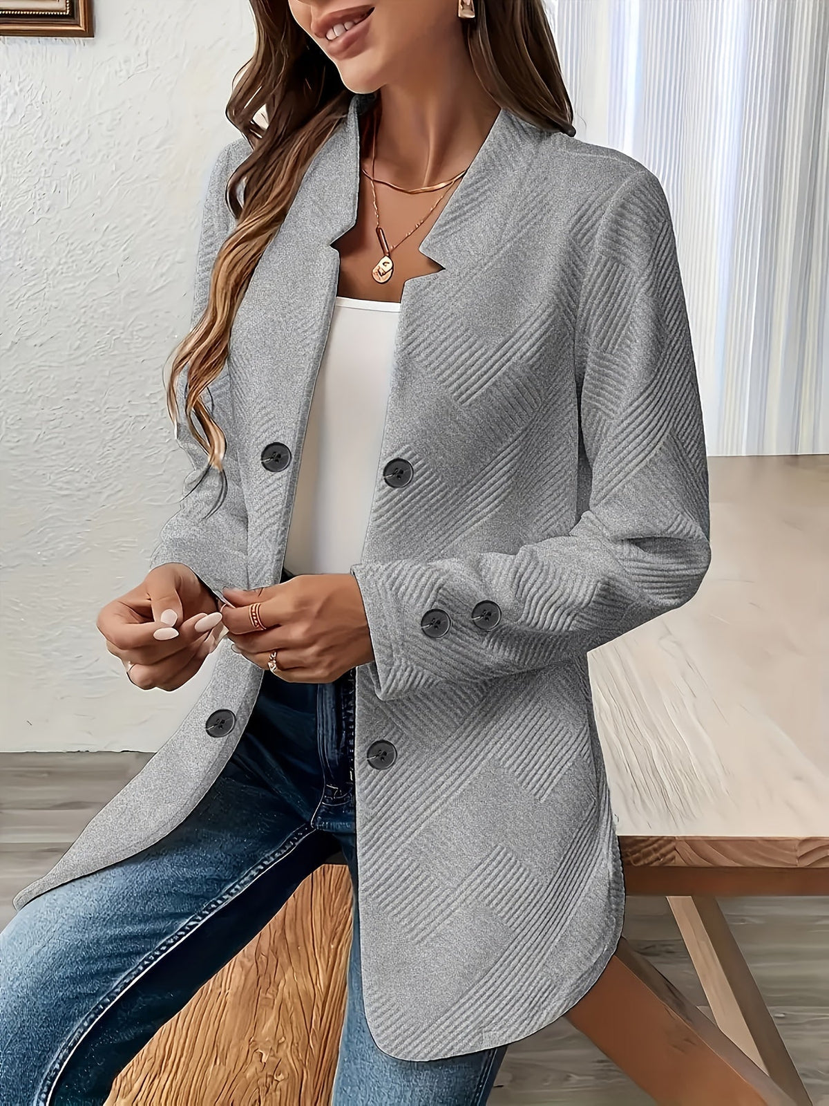Hilkka – Langarmjacke mit Tasche