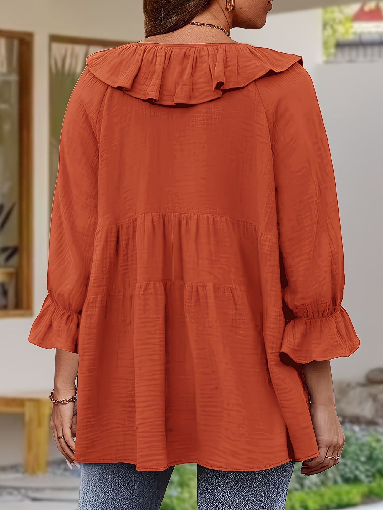 Garbine – Elegante Bluse Mit Rüschen Am Ausschnitt