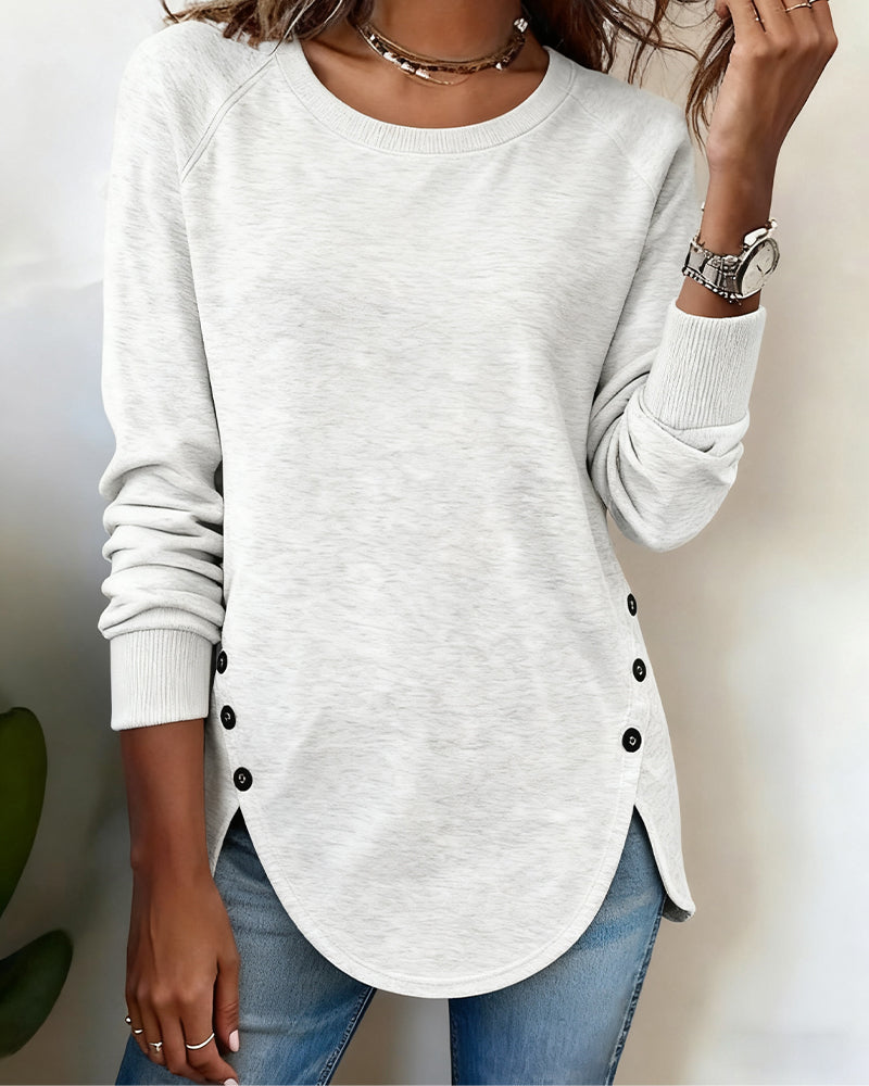 Evelyn | Gestrickter Pullover mit Knopfleiste
