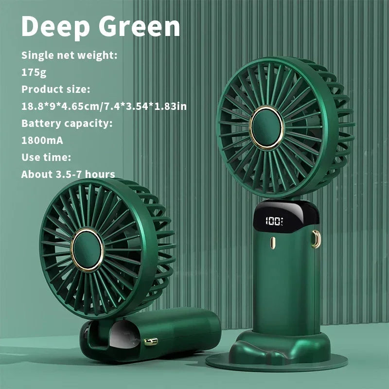 Venturox Mini Ventilator | 5-Gang-Einstellungen | 3000 mAh Akku | Faltbares Design & LED-Anzeige