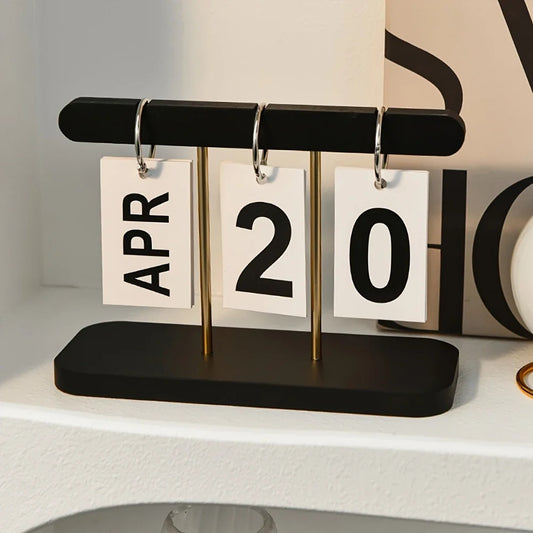 Flip Tischkalender | Nordic Minimalistisches Design | Tägliche Ansicht auf Englisch | Zuhause & Büro