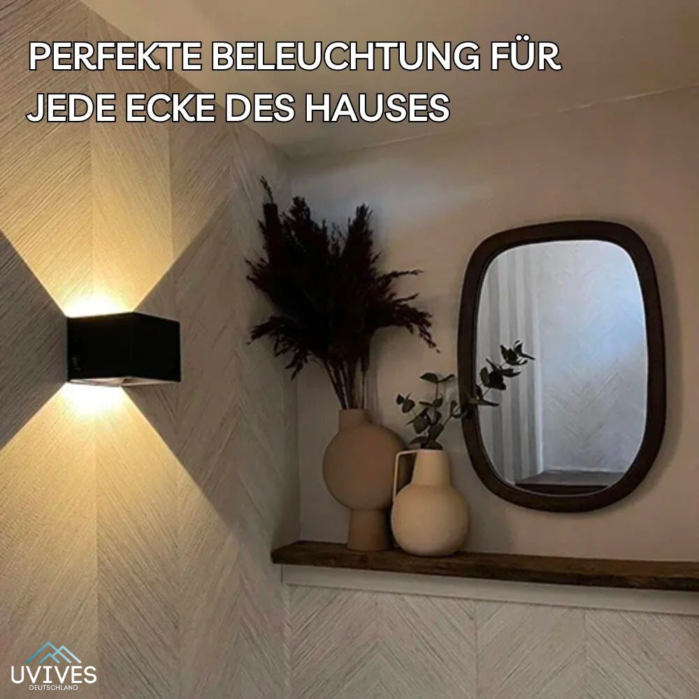 Kabellose Wandlampe mit Bewegungssensor und würfelförmigem Design