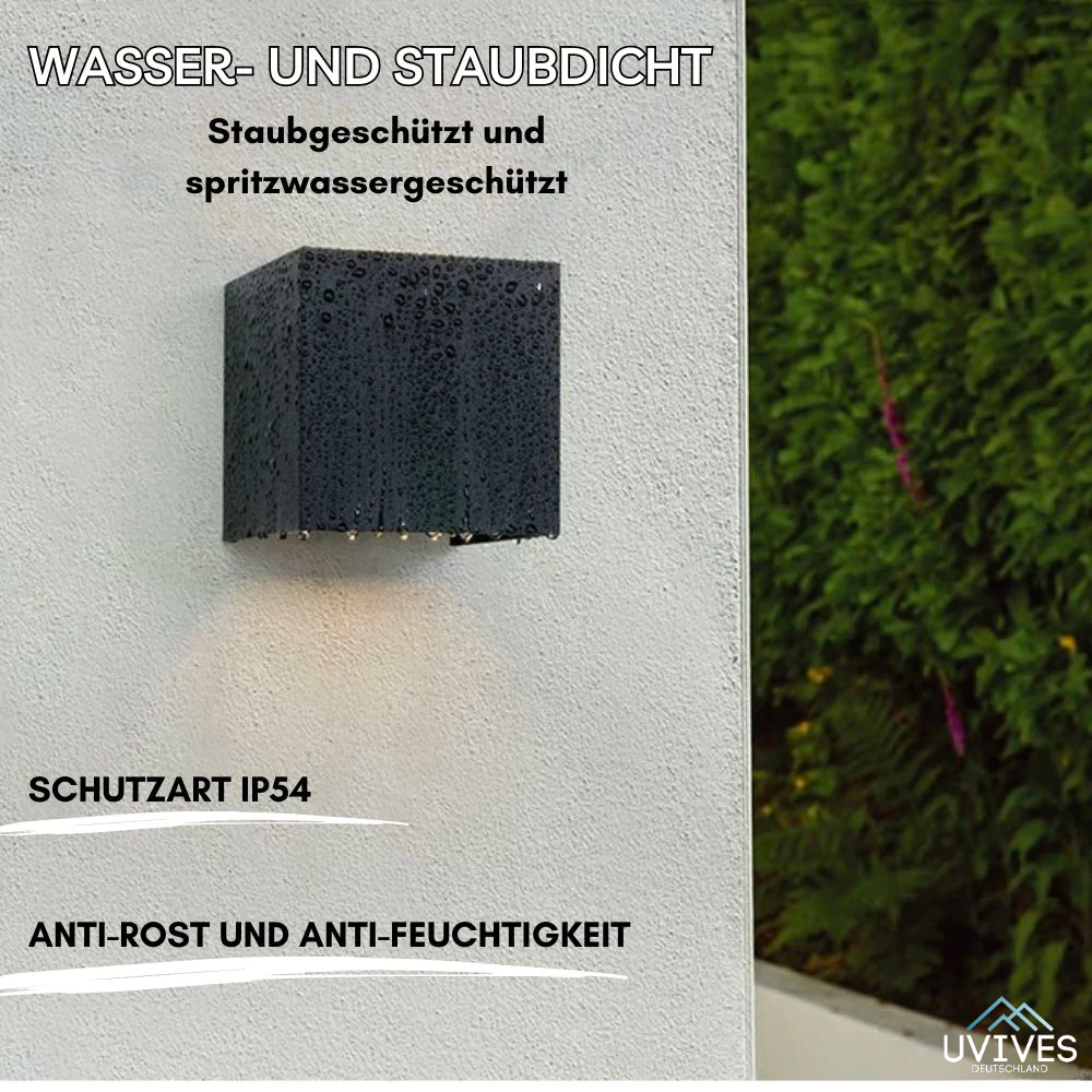 Kabellose Wandlampe mit Bewegungssensor und würfelförmigem Design