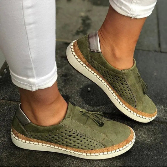 Elizabeth | Damen Slip-On Sneaker mit Ausschnitten