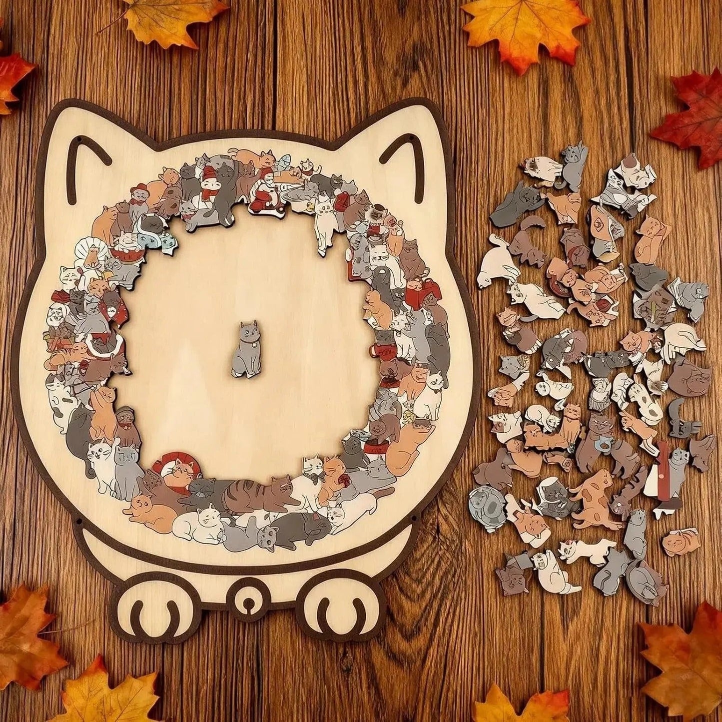 CatPuzzle - Holzpuzzle Katze 135 Teile — Kunst, Ruhe & Stil vereint in einem Set
