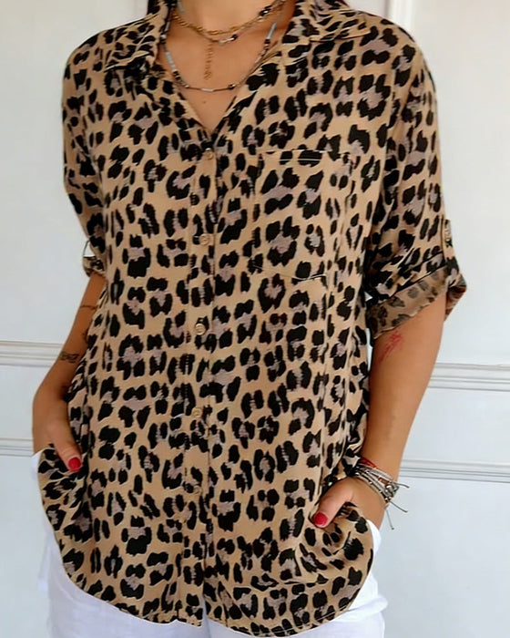 Shifra - Modische Bluse Mit Leopardenmuster