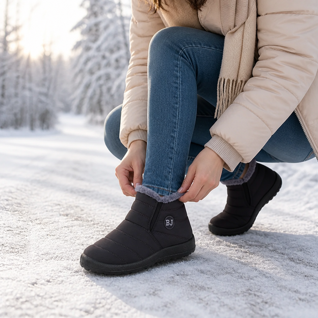 Damen Winterstiefel wasserabweisend mit Plüschfutter und Antirutschsohle