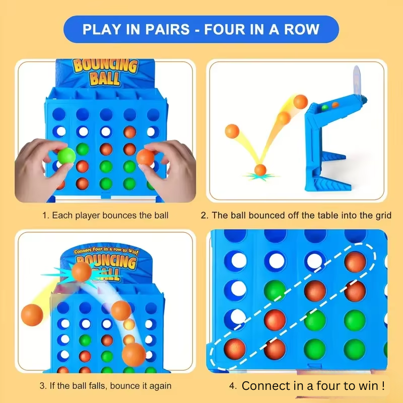 Bouncing Board Spiel Ball | Tischspiel für Familie & Party | Geschicklichkeitsspiel | BounceLine