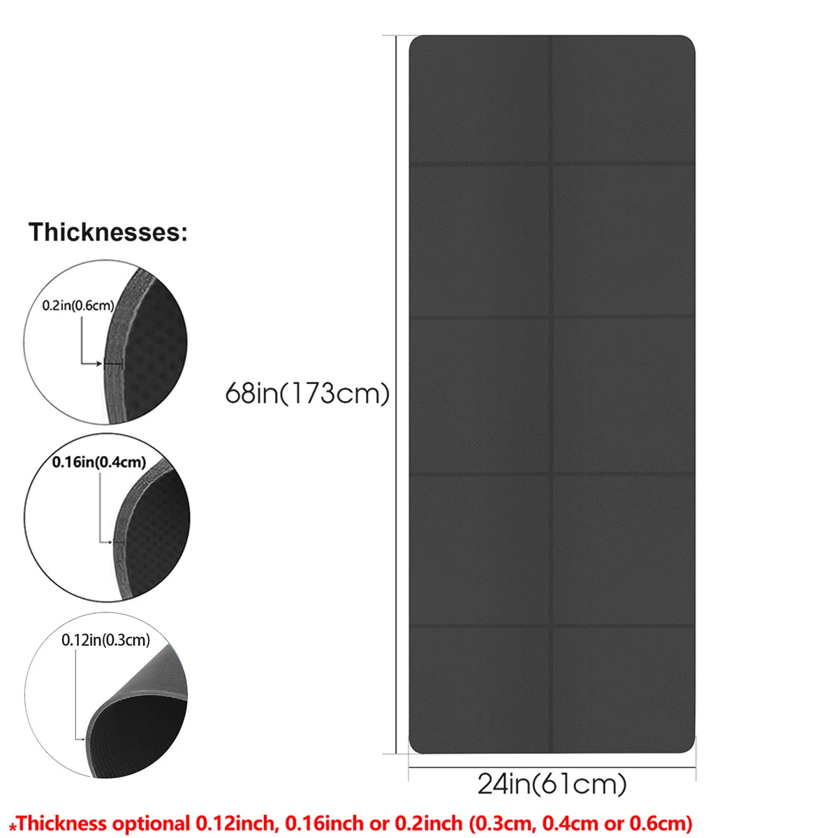 Vireya Faltbare Yogamatte | EVA-Material | 3–6 mm Dicke | Leicht & Rutschfest | 173x60 cm