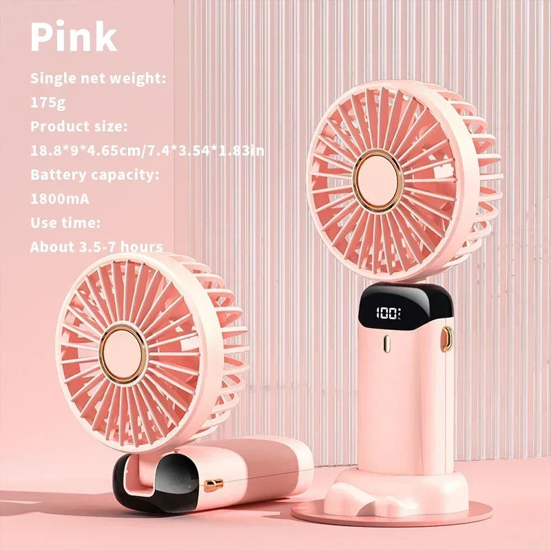 Venturox Mini Ventilator | 5-Gang-Einstellungen | 3000 mAh Akku | Faltbares Design & LED-Anzeige