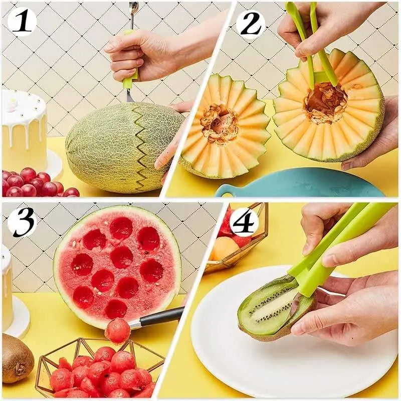 3-in-1 Obstschneider - Schneiden, schälen und teilen in einer einzigen, sanften Bewegung! 🍎✨