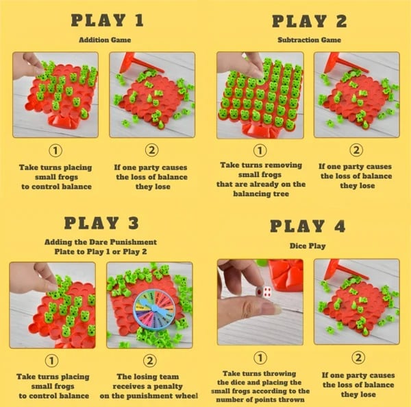 Gleichgewicht Frosch Spiel | Montessori Gleichgewichtsspiel | Lernspiel für Kinder & Erwachsene | Fördert Konzentration & Motorik